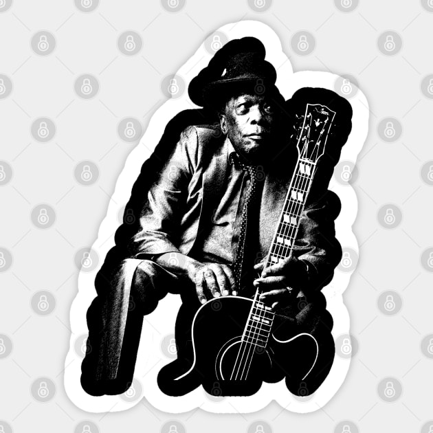 Retro John Lee Hooker Sticker by TuoTuo.id